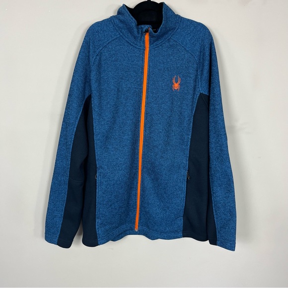 MEN’S SPYDER ZIP UP JACKET IN BLUE AND ORANGE SIZE XL - Picture 4 of 15